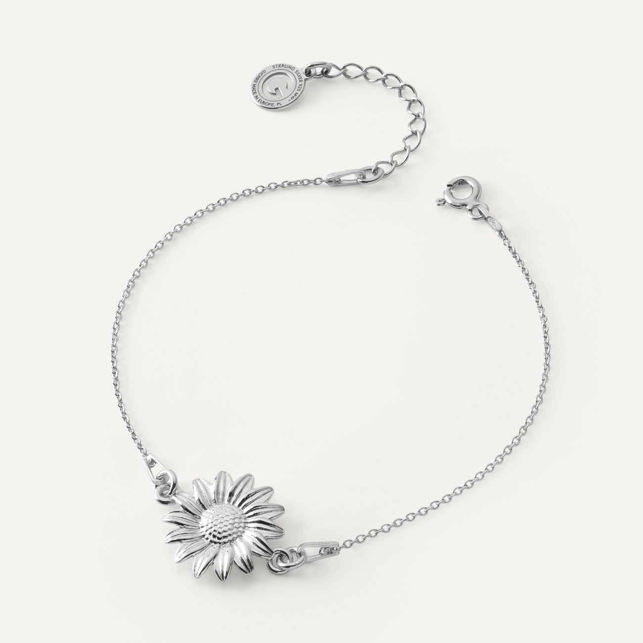 Sonnenblume armband, sterlingsilber 925 platiniert - GIORRE
