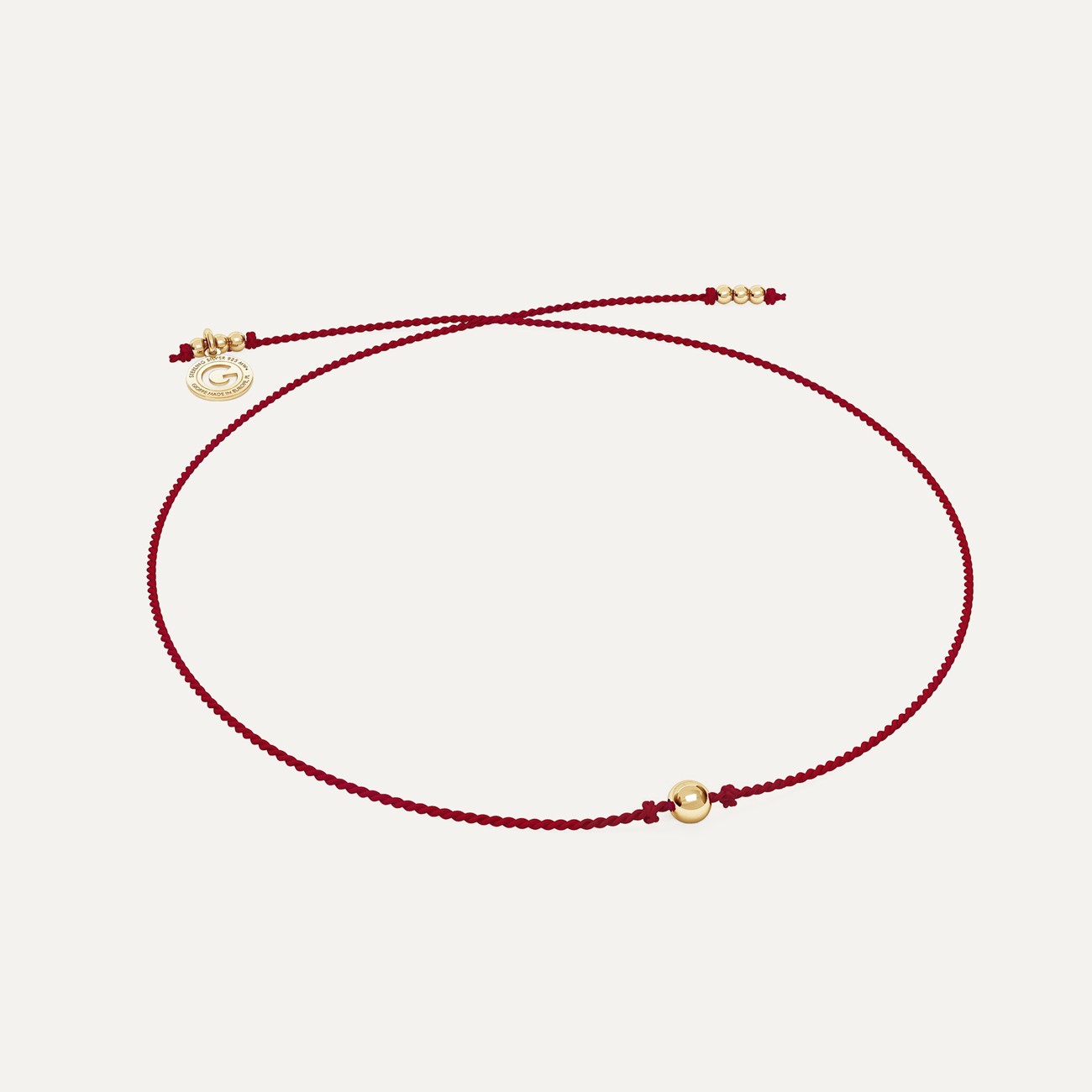 Bracelet cordon avec boule, argent 925 plaqué or jaune