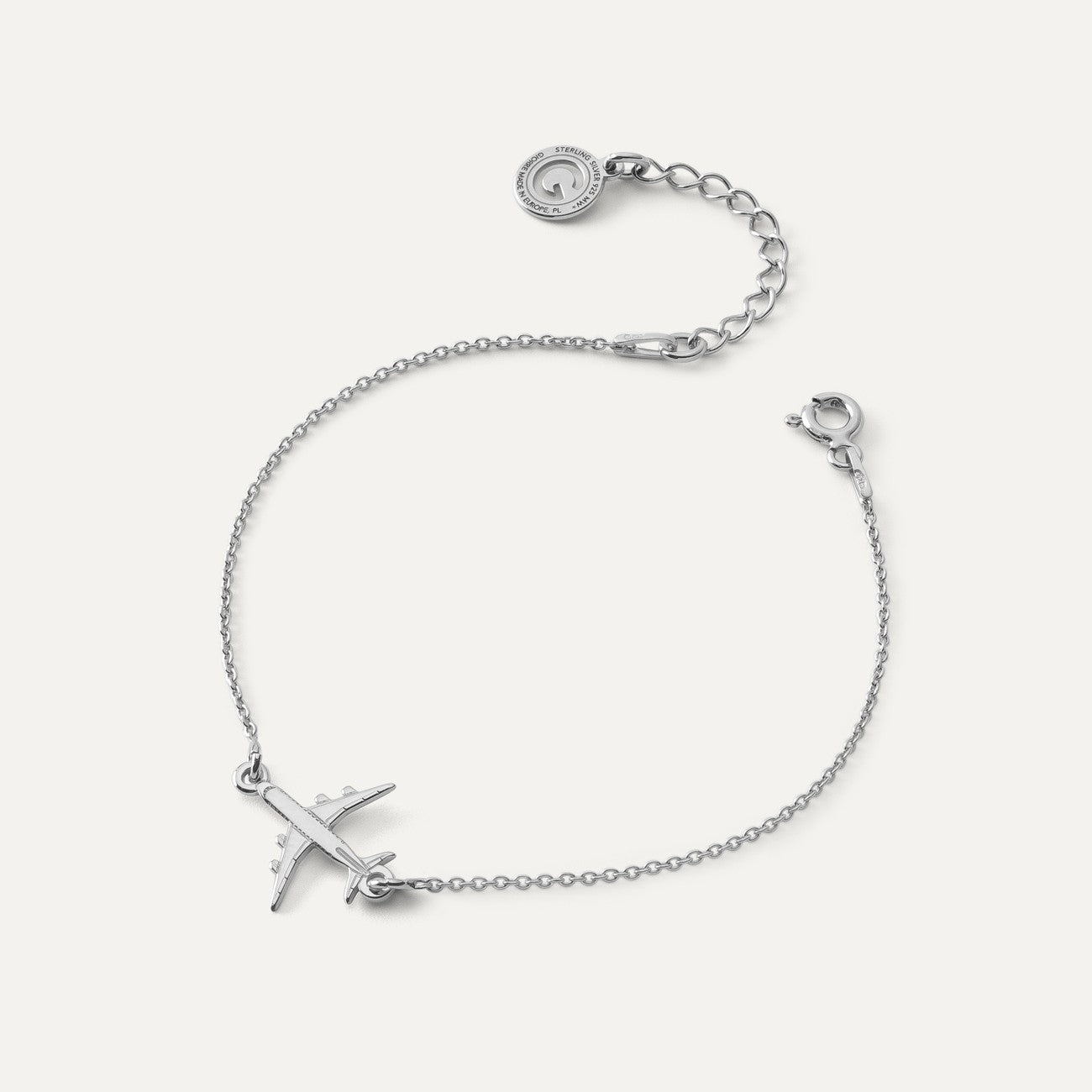Armband - flugzeug, 925er Silber, Platiniert - GIORRE