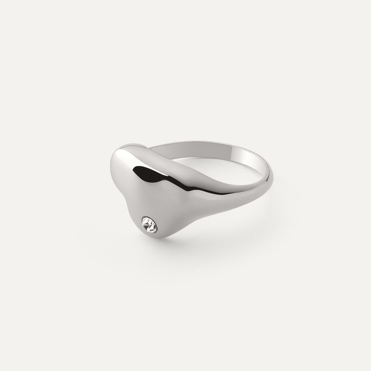 Blasender unregelmäßiger Ring mit Zirkonia platiniert RE:SHAPE