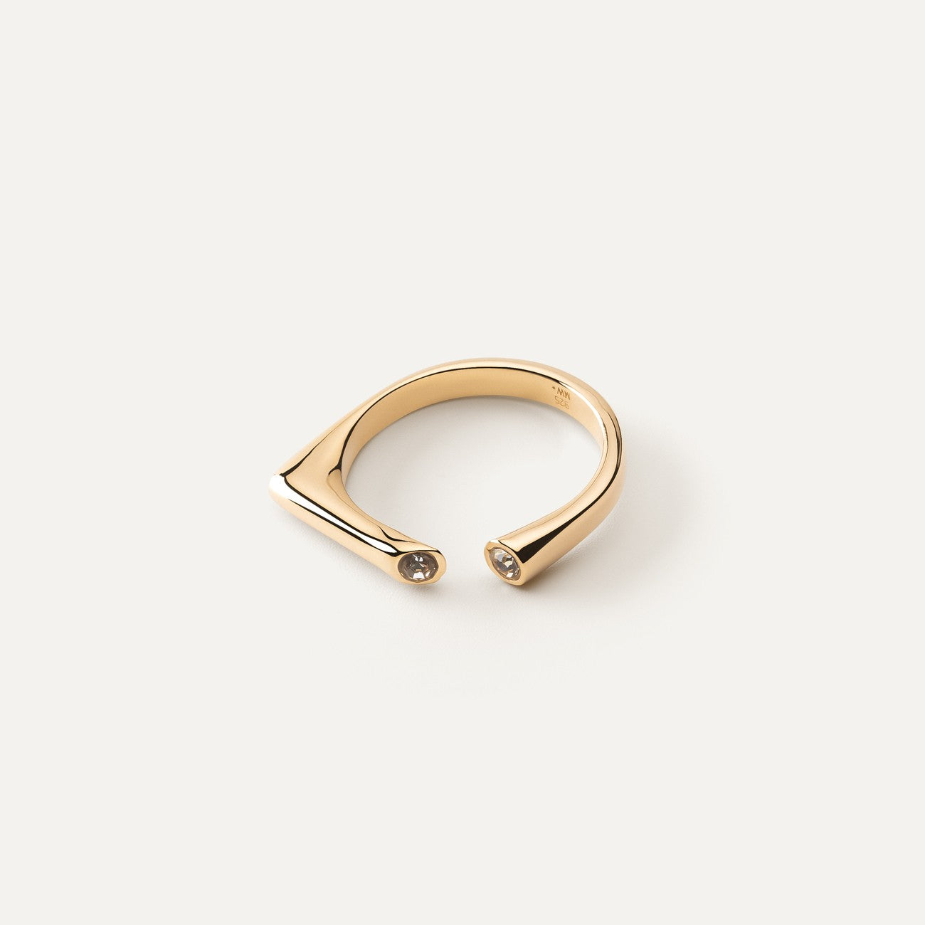 Geometrischer Ring mit Zirkonen gelbvergoldet RE:SHAPE