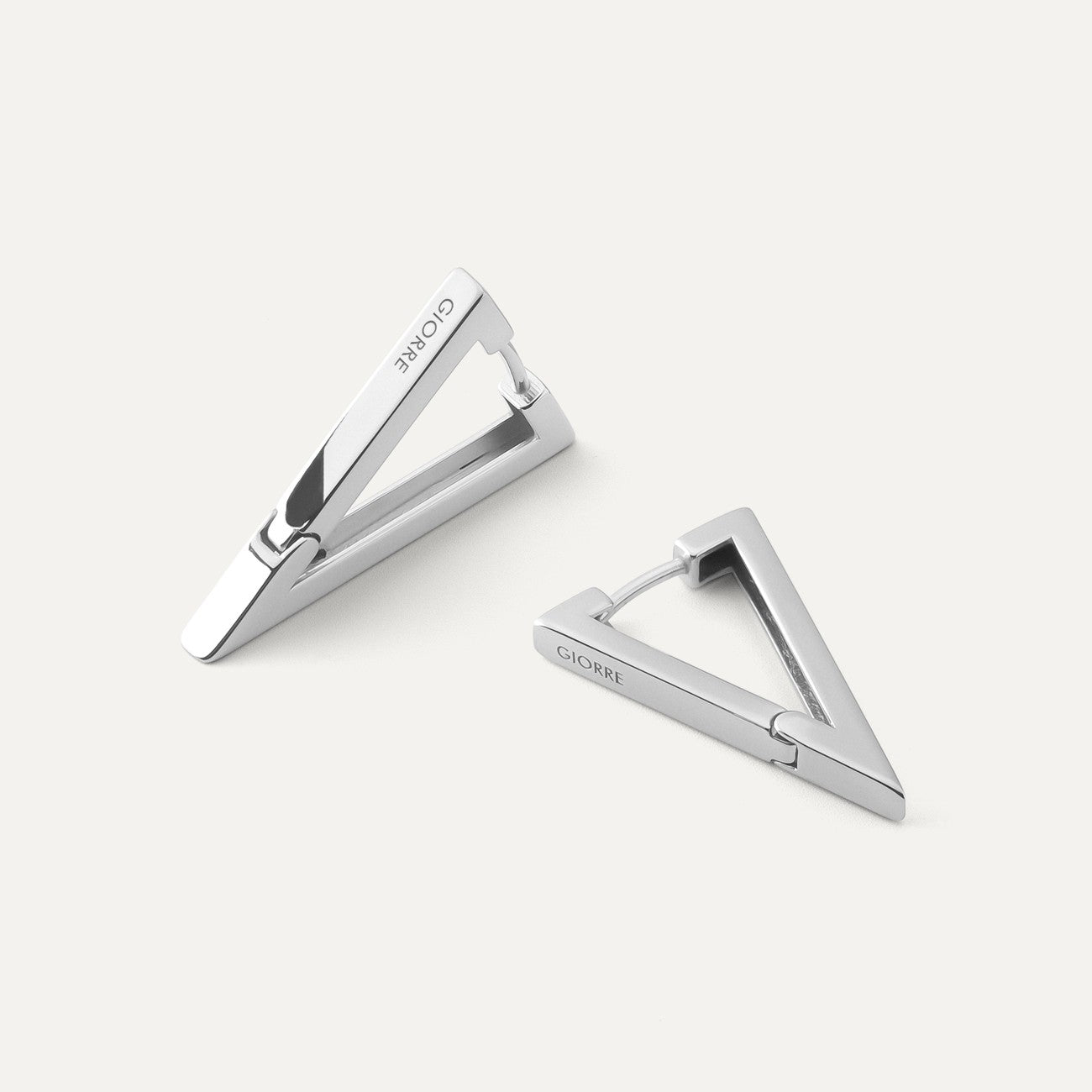 Geometrische Dreiecks-Ohrringe - groß, 925er Silber platiniert