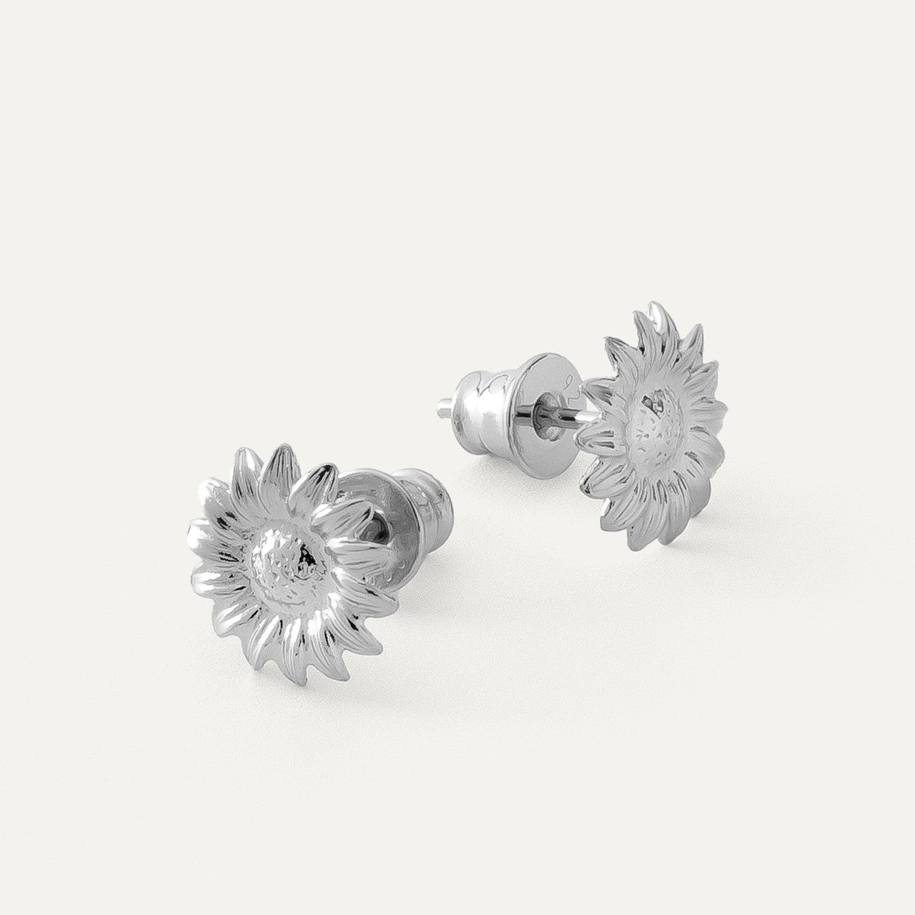 Ohrringe mit Sonnenblumenblüten, sterlingsilber 925 platiniert - GIORRE