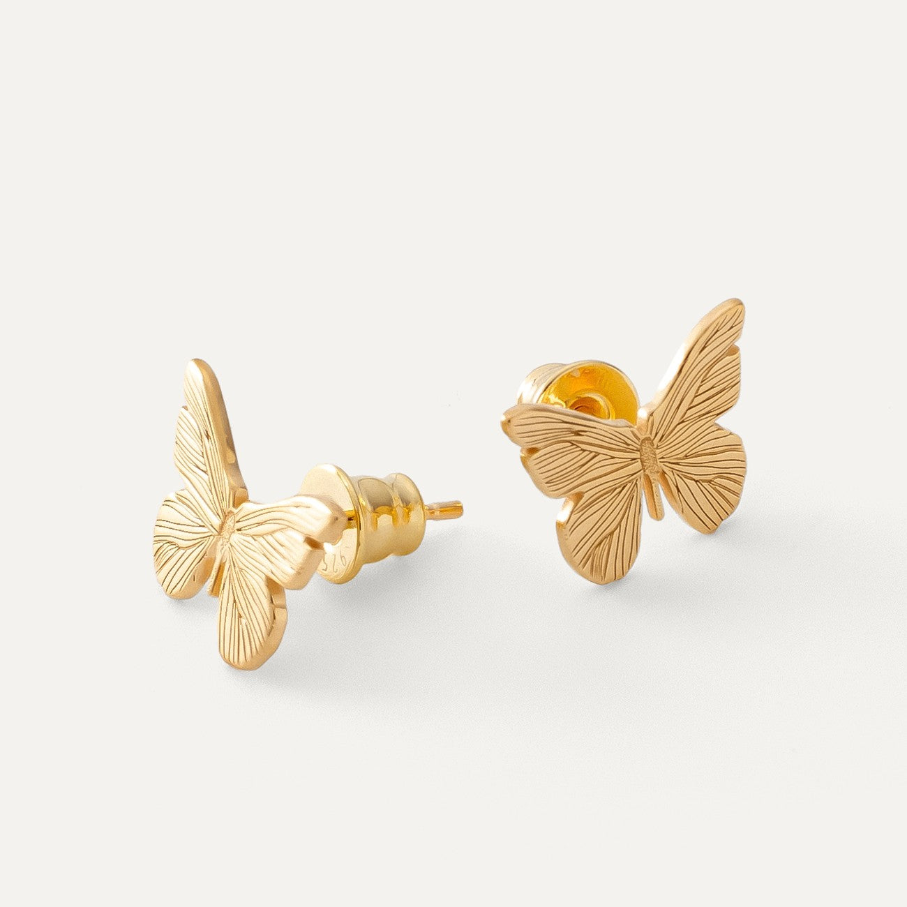 Schmetterlingshängeohrringe, sterlingsilber 925 gelbvergoldet - GIORRE
