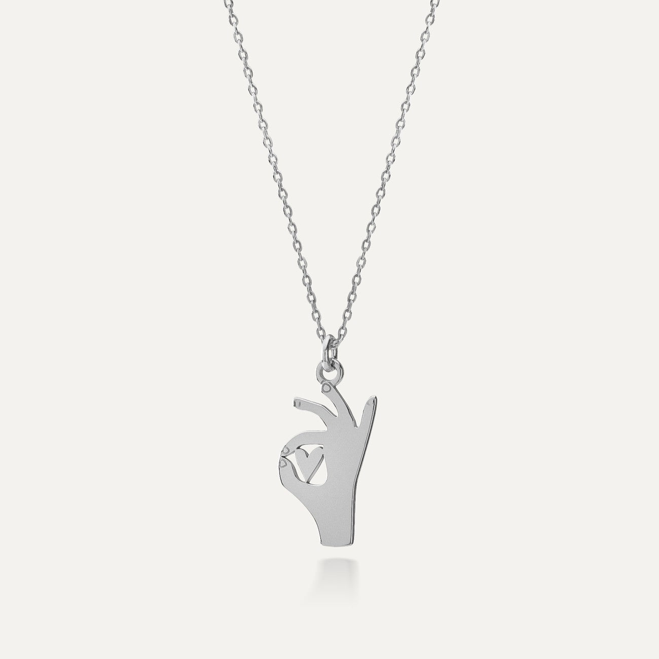 Yoga-Gyan-Mudra-Halskette, sterlingsilber 925 platiniert - GIORRE