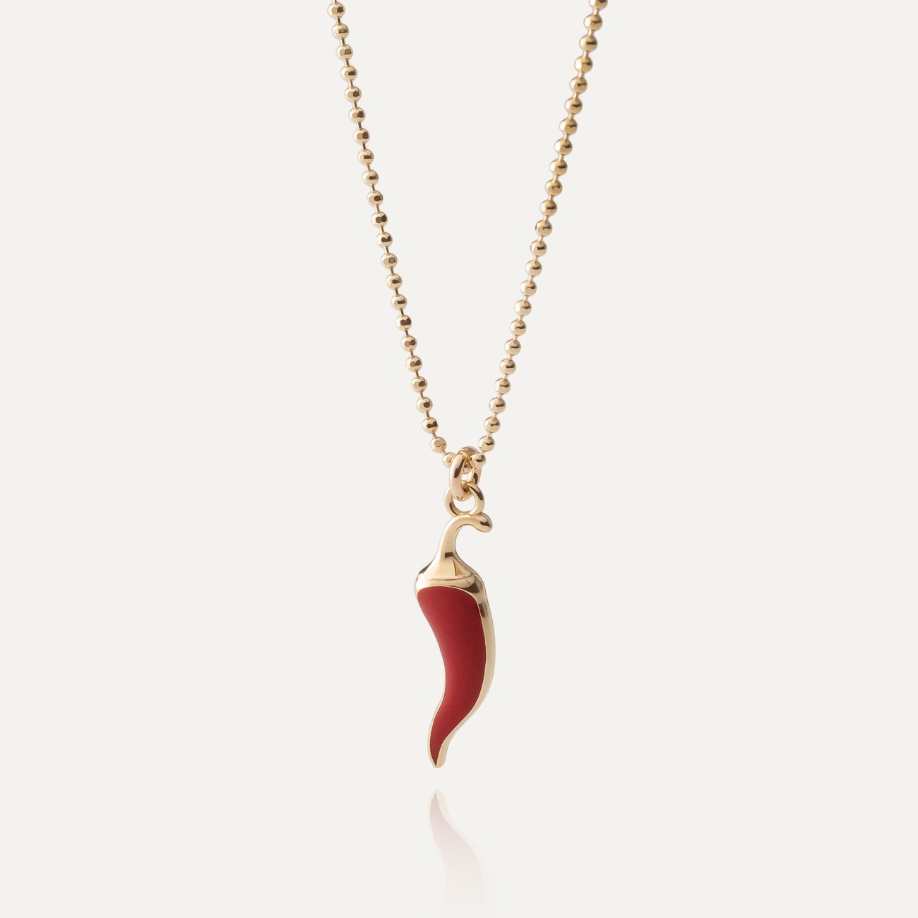 Chili-Pfeffer-Halskette, 925er Silber mit Vergoldung - GIORRE