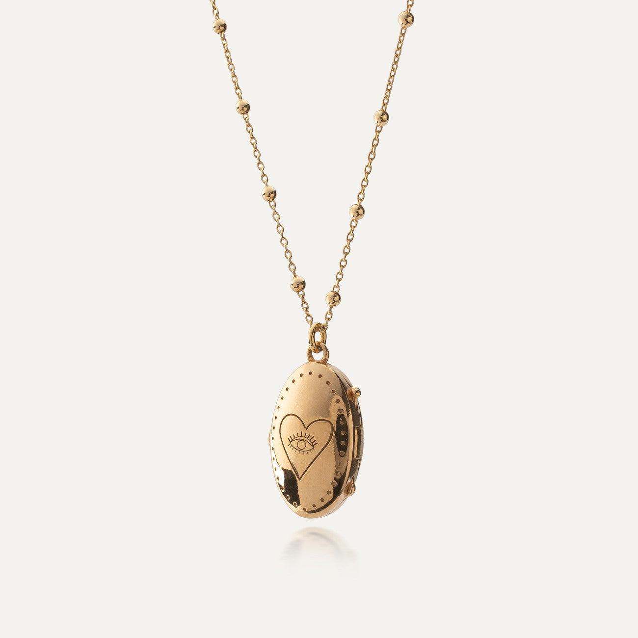 Box-Halskette mit dem Chakra des dritten Auges, sterlingsilber 925 gelbvergoldet BALI SUN