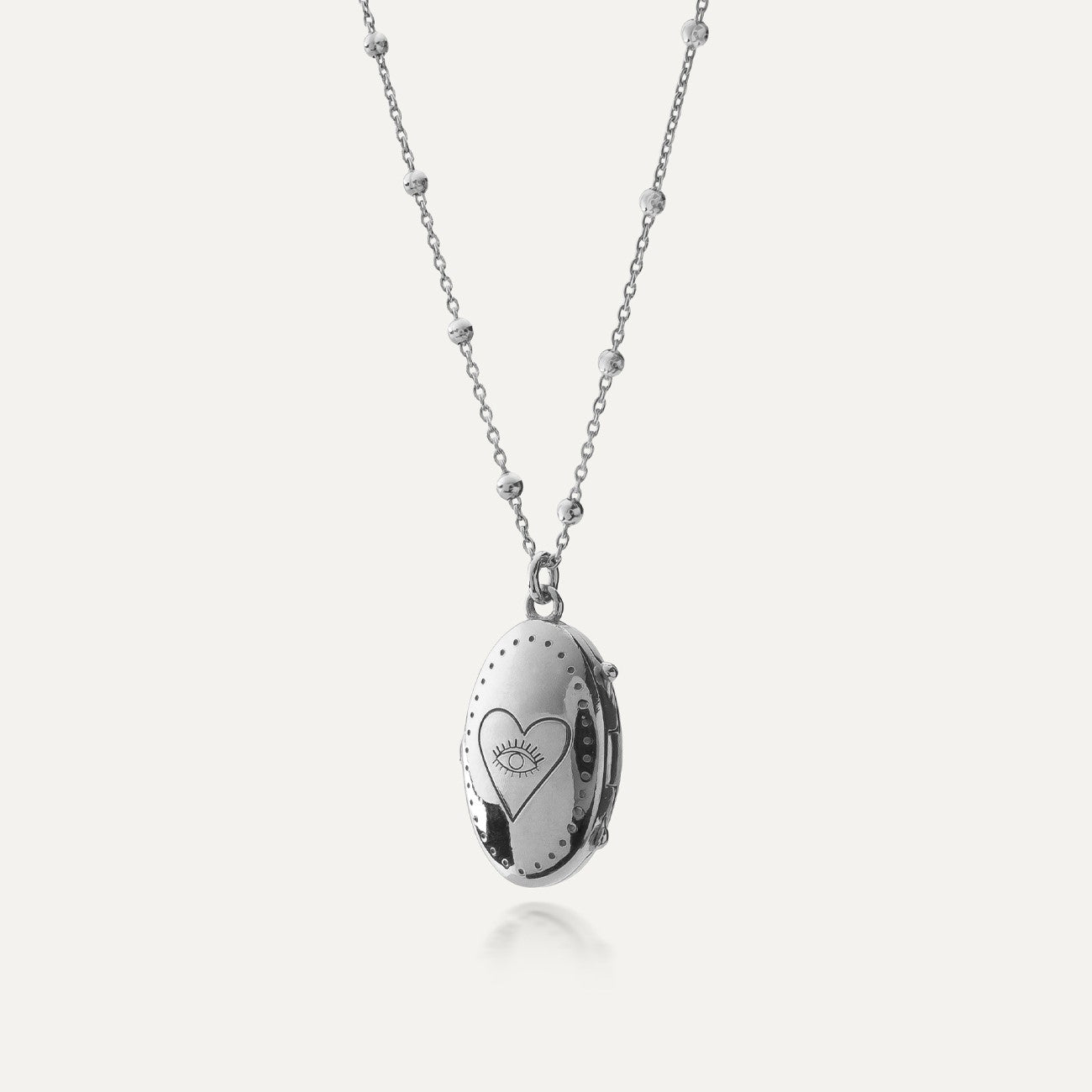 Box-Halskette mit dem Chakra des dritten Auges, sterlingsilber 925 platiniert BALI SUN