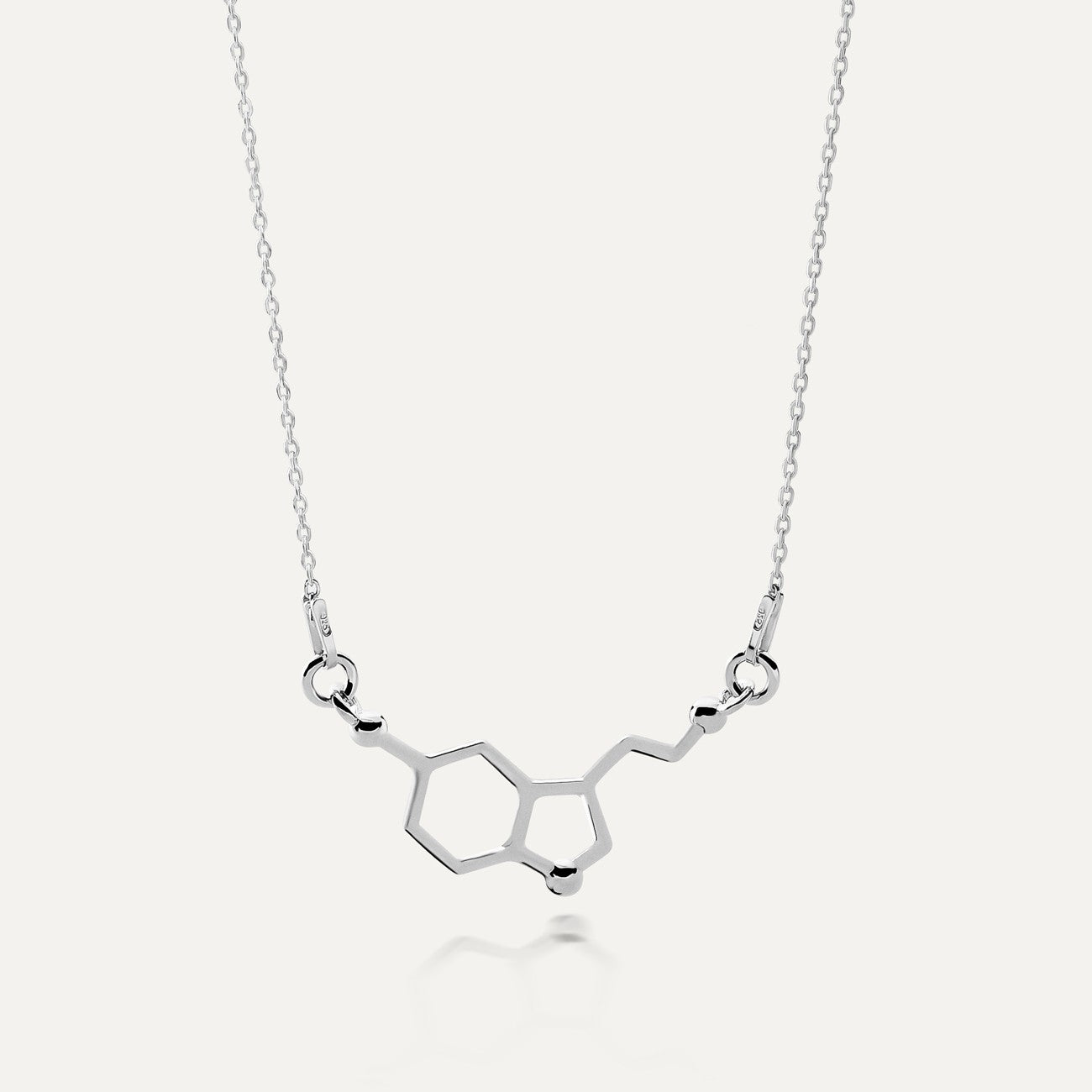 Serotonin Halskette, 925er Silber platiniert