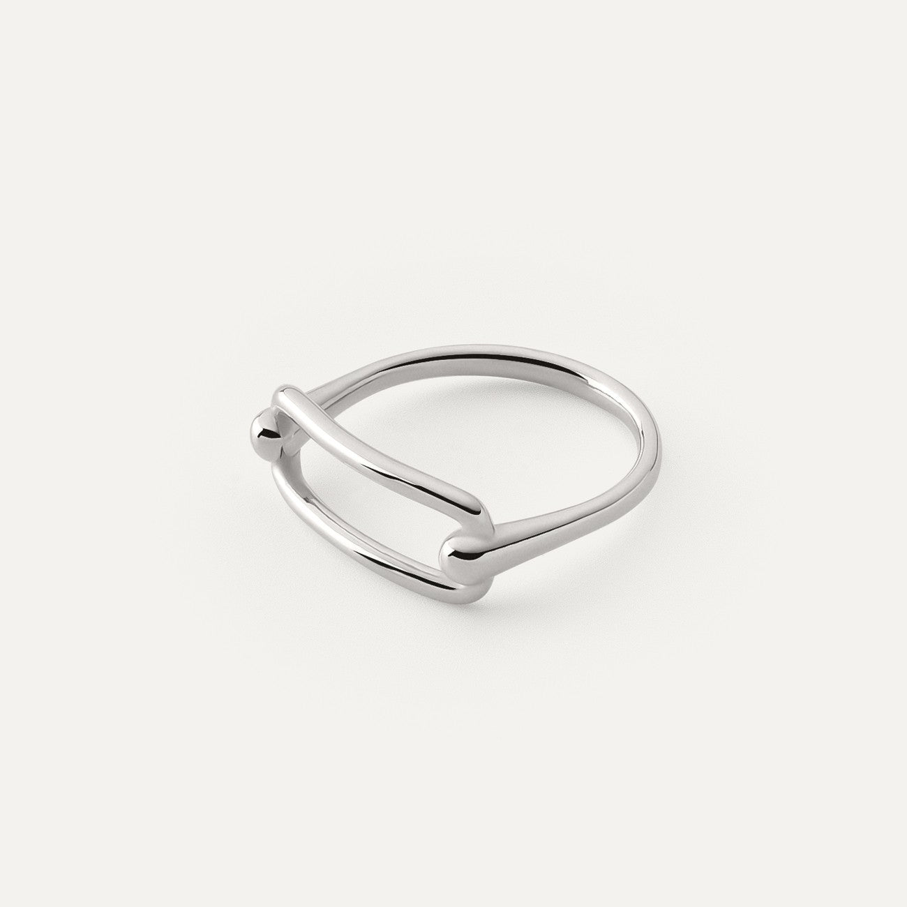 Rechteckiger Ring platiniert RE:SHAPE