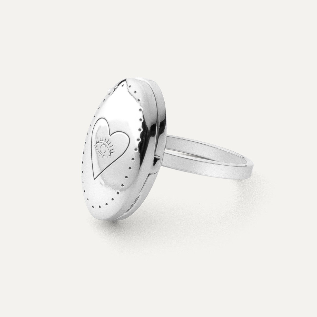 Ring mit Geheimfach, sterlingsilber 925 platiniert - GIORRE