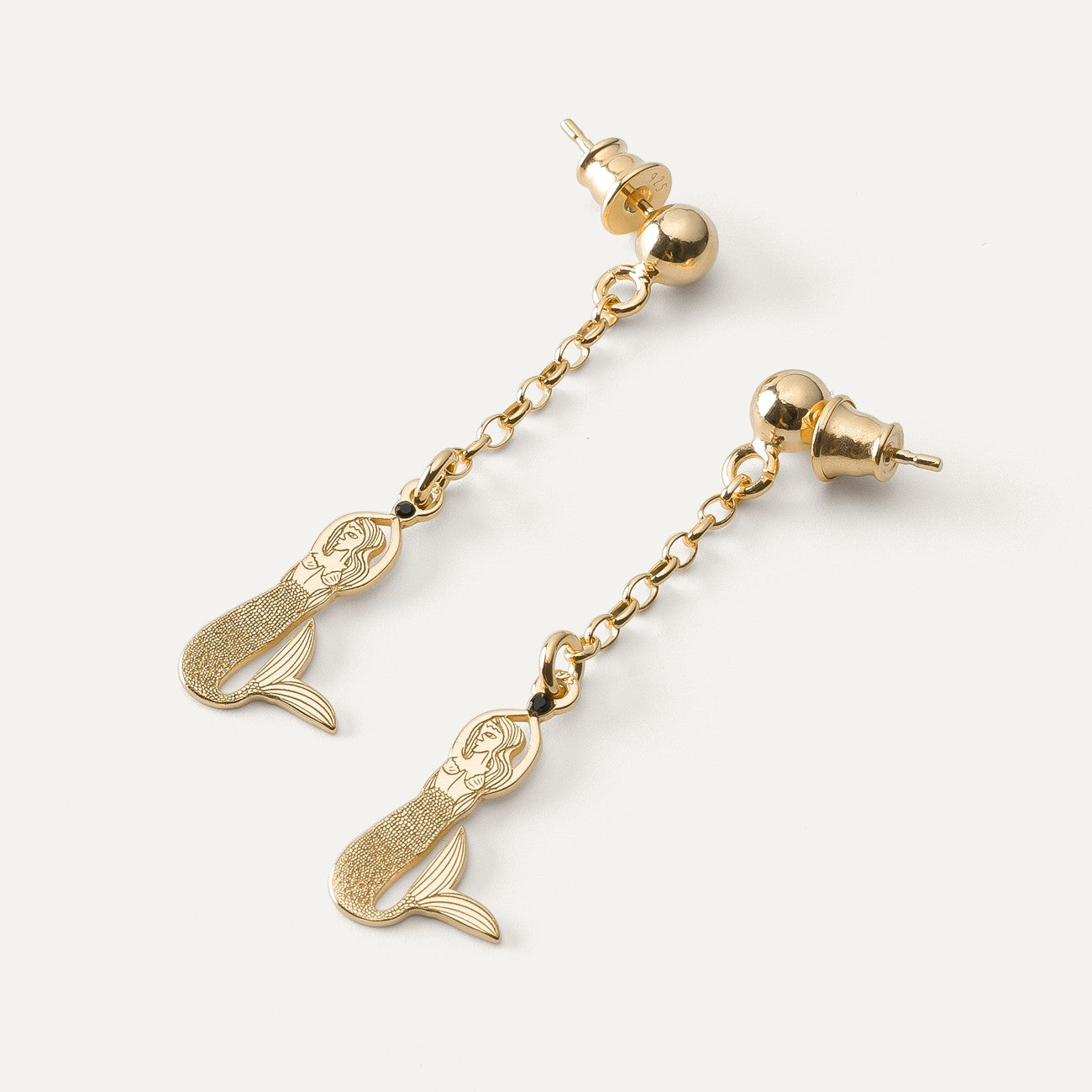 Silberne Meerjungfrau-Ohrringe gelbvergoldet - GIORRE