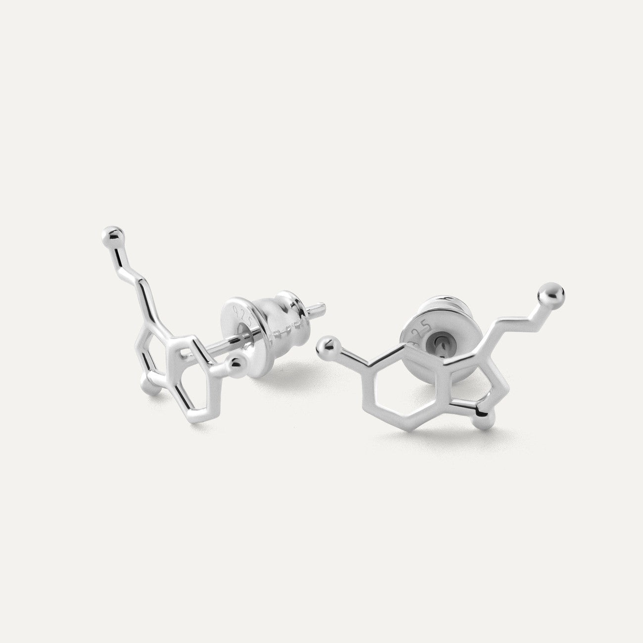 Serotonin Ohrstecker, 925er Silber platiniert