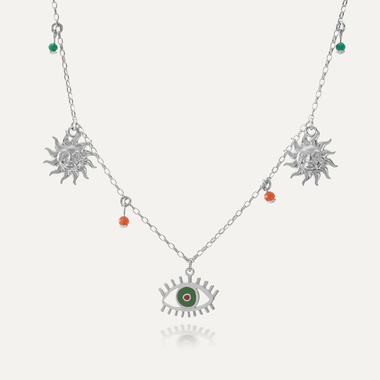 Silberne Halskette mit symbolischen Anhängern platiniert - GIORRE