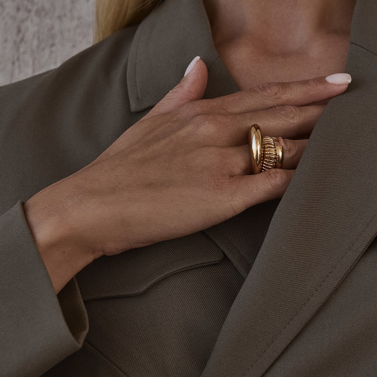 Oval ring, silber 925, XENIA x GIORRE gelbvergoldet