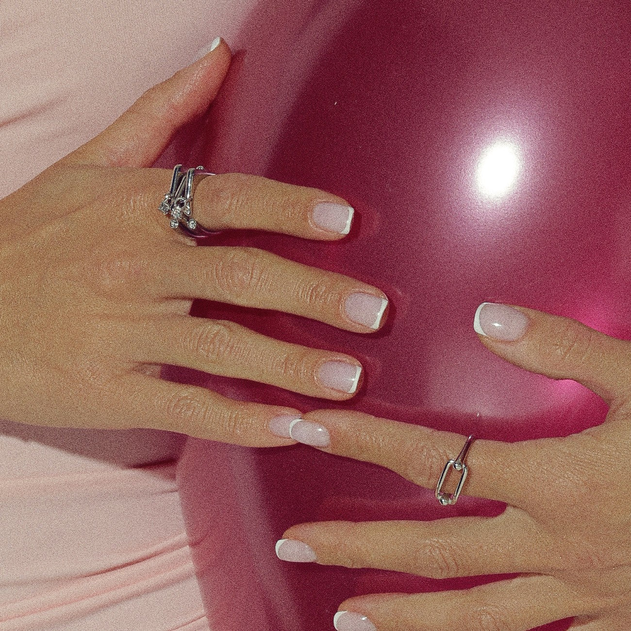 Rechteckiger Ring platiniert RE:SHAPE