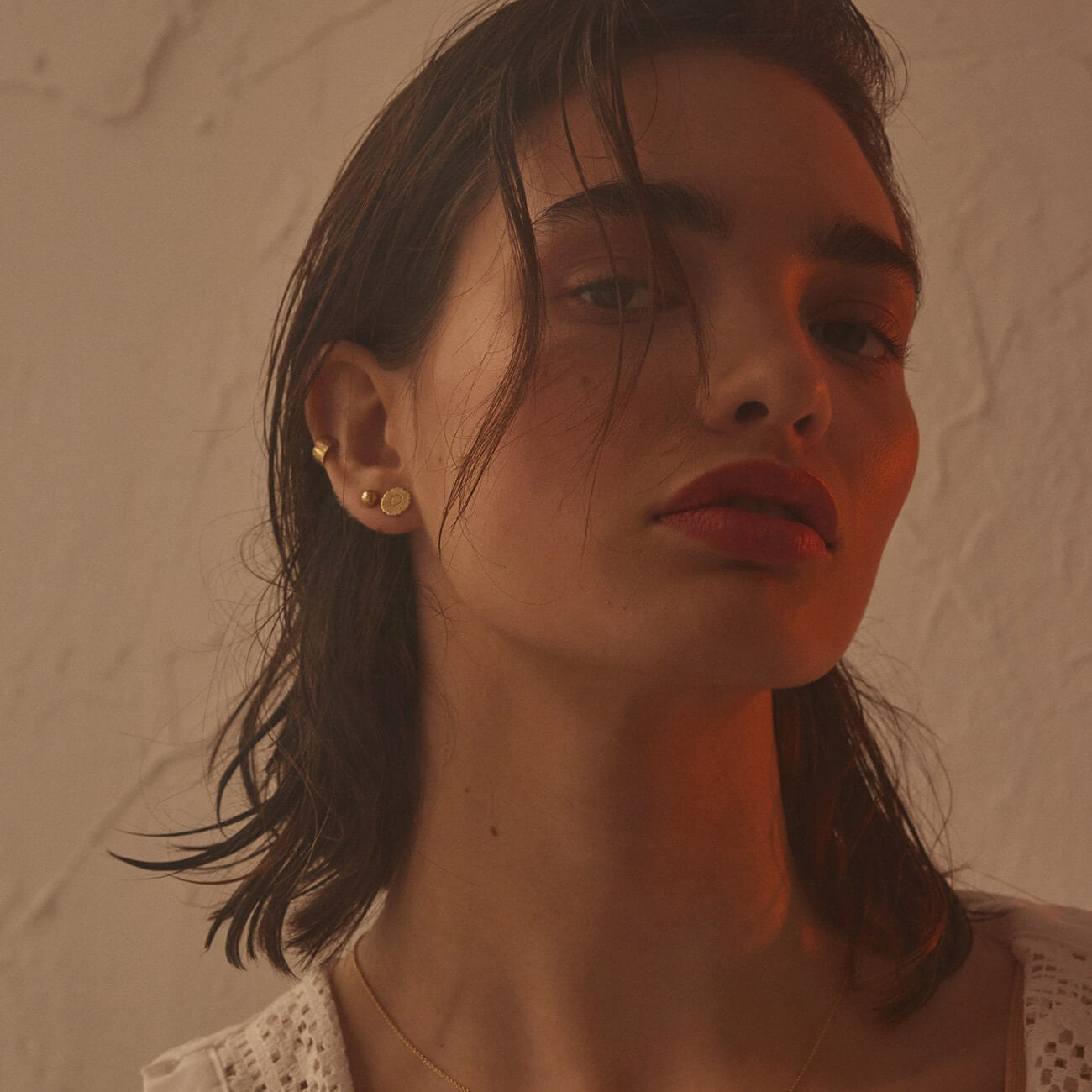 Boucles d'oreilles coquelicot, argent sterling 925 plaqué or jaune BALI SUN