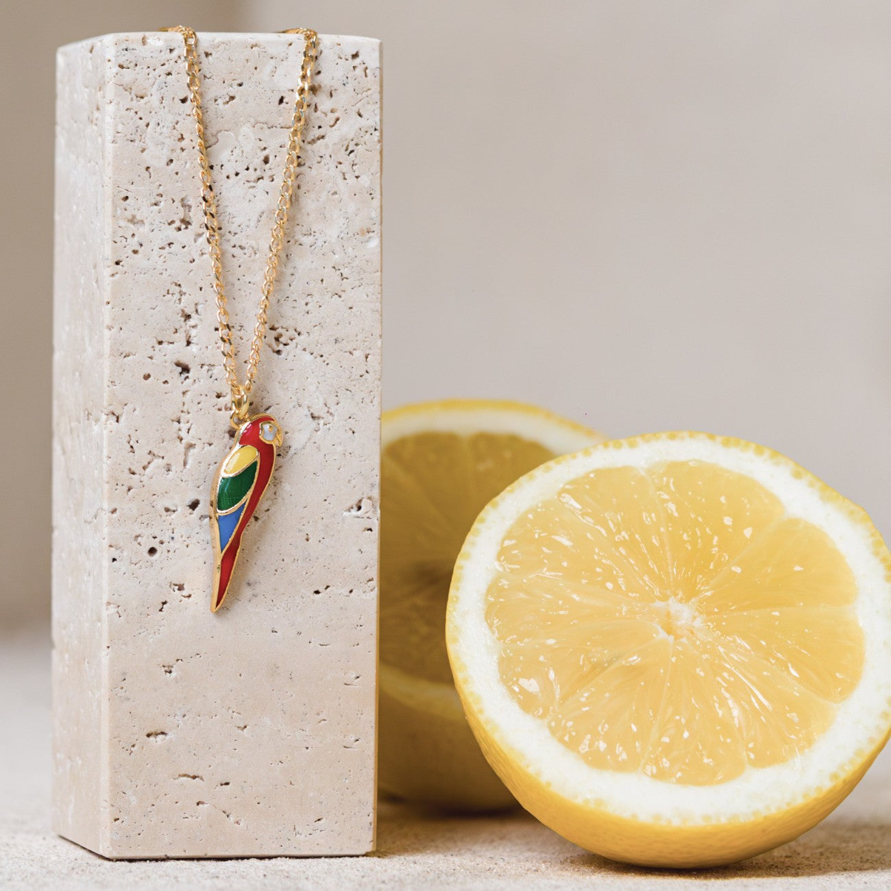 Collana pappagallo, argento 925, placcato platino TRAVEL