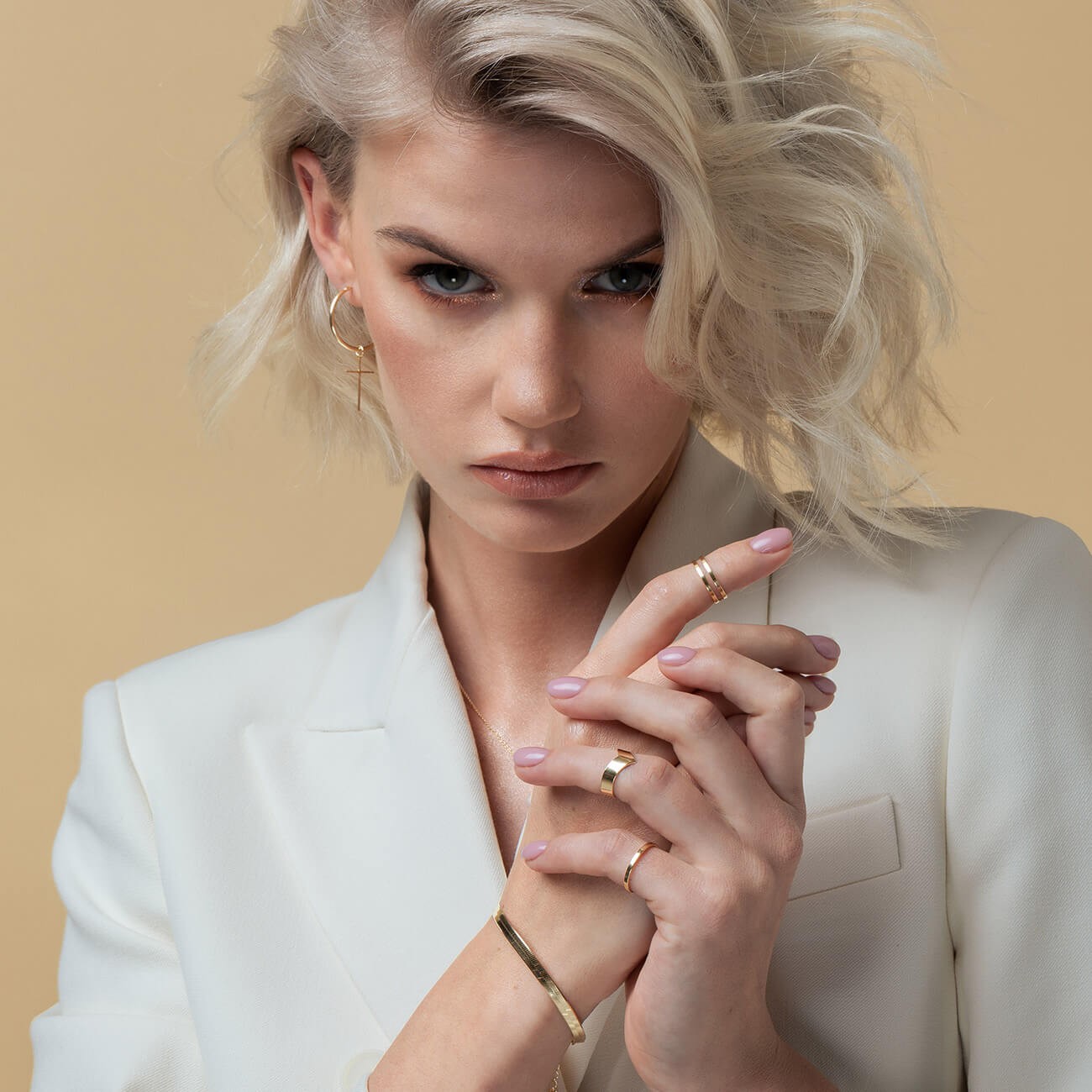 Anneau séparateur, argent 925 plaqué or jaune