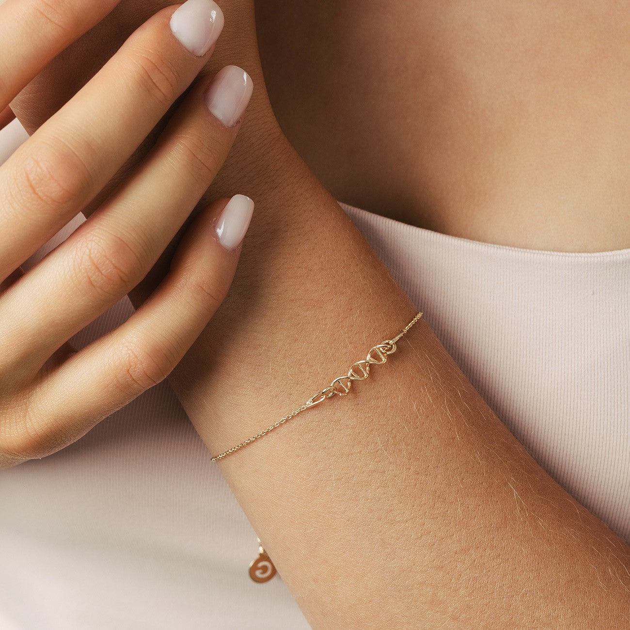 Bracelet formule ADN, argent 925 plaqué platine