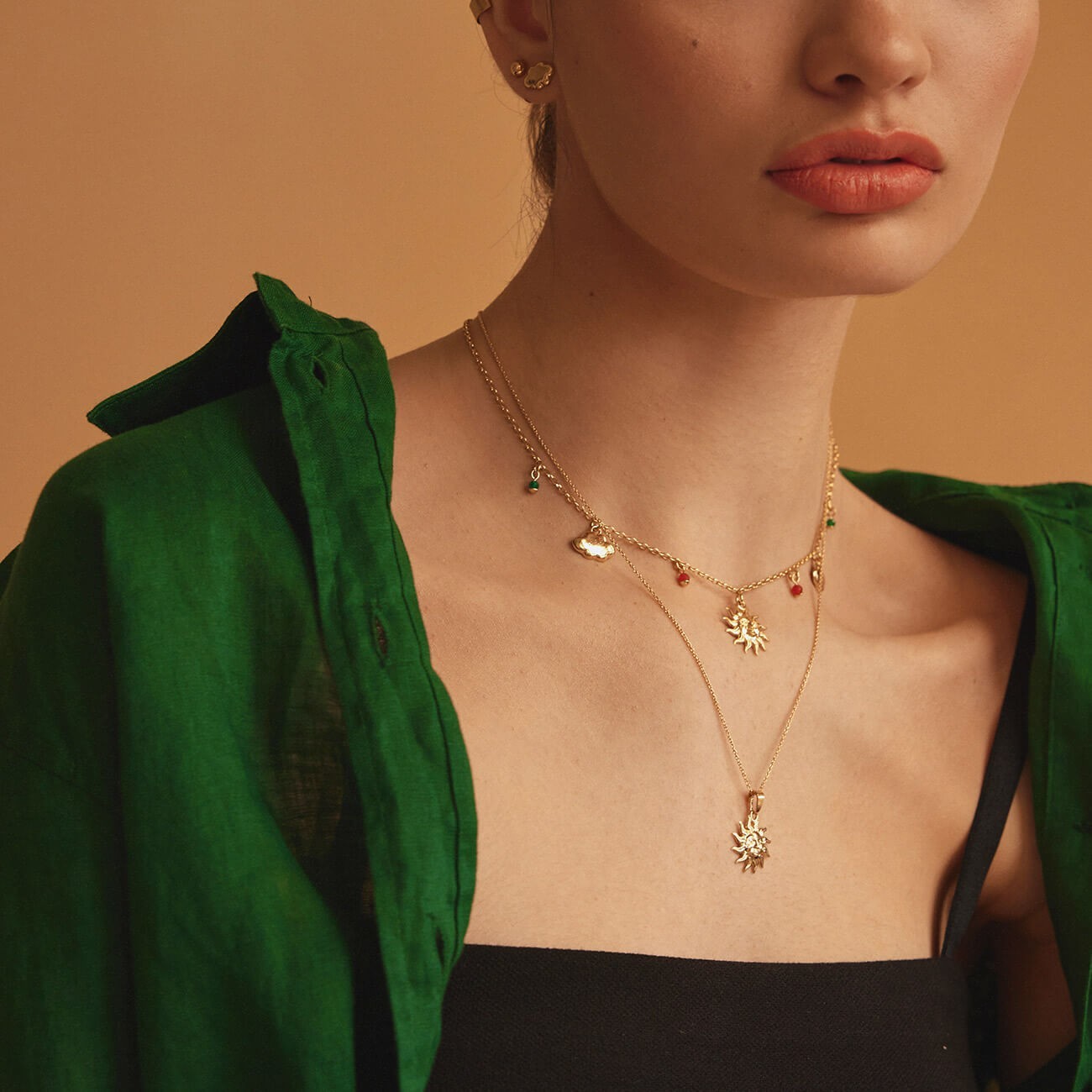 Collier soleil en or, or 14K BALI SUN