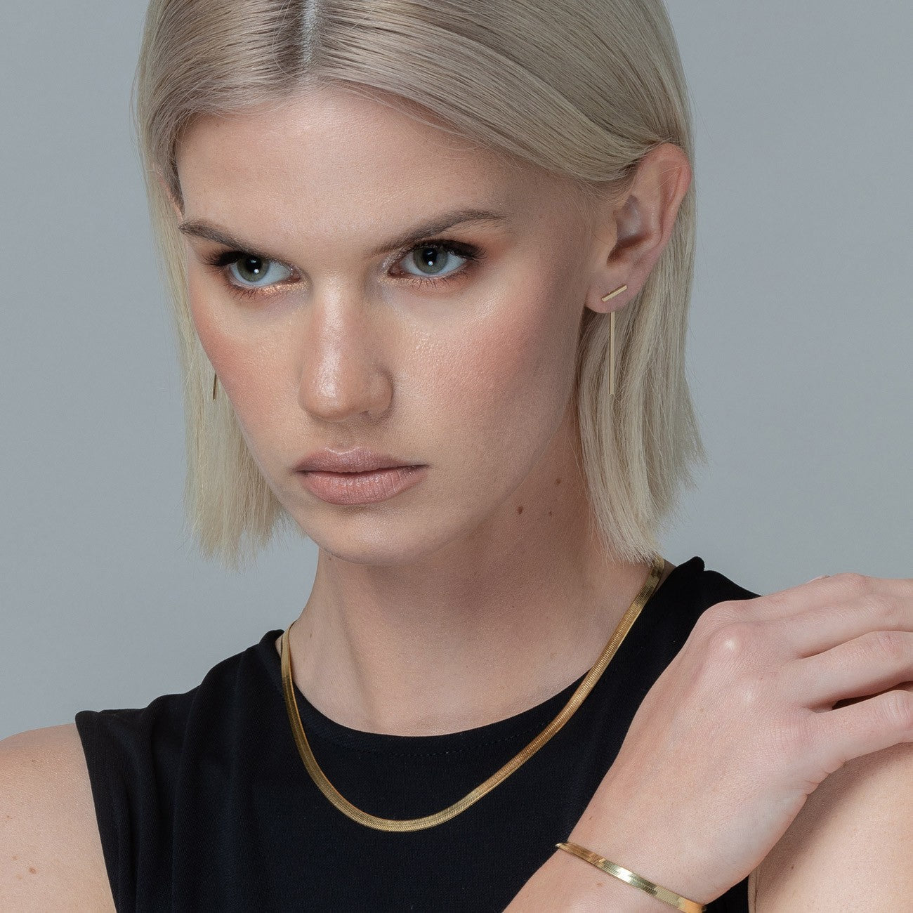 Boucles d'oreilles longues en argent 925 plaqué platine