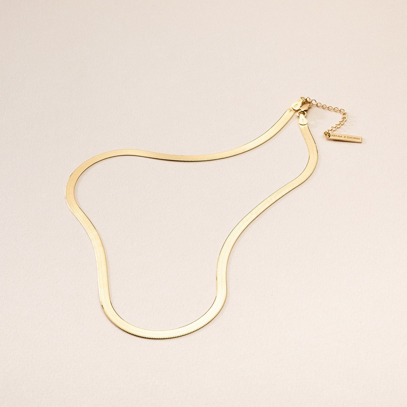 Flaches choker sterling silber 925, XENIA x GIORRE gelbvergoldet