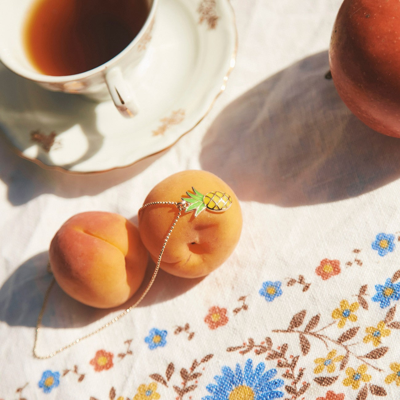 Collier ananas, argent 925 plaqué or TRAVEL