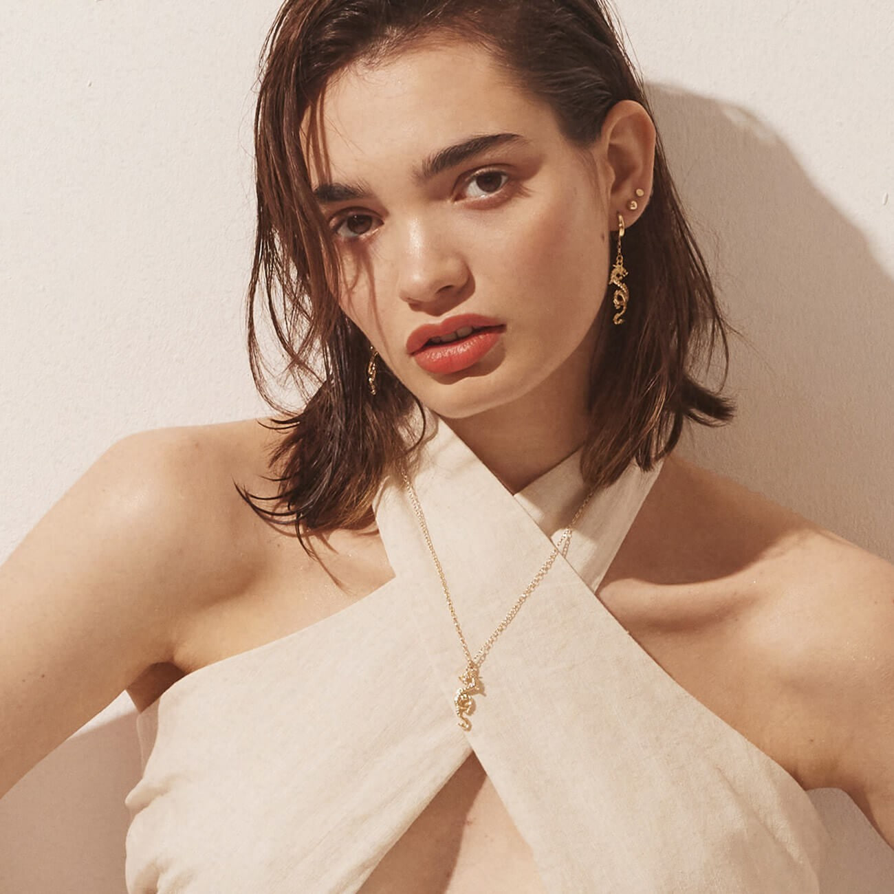 Collier dragon, argent sterling 925 plaqué or jaune BALI SUN