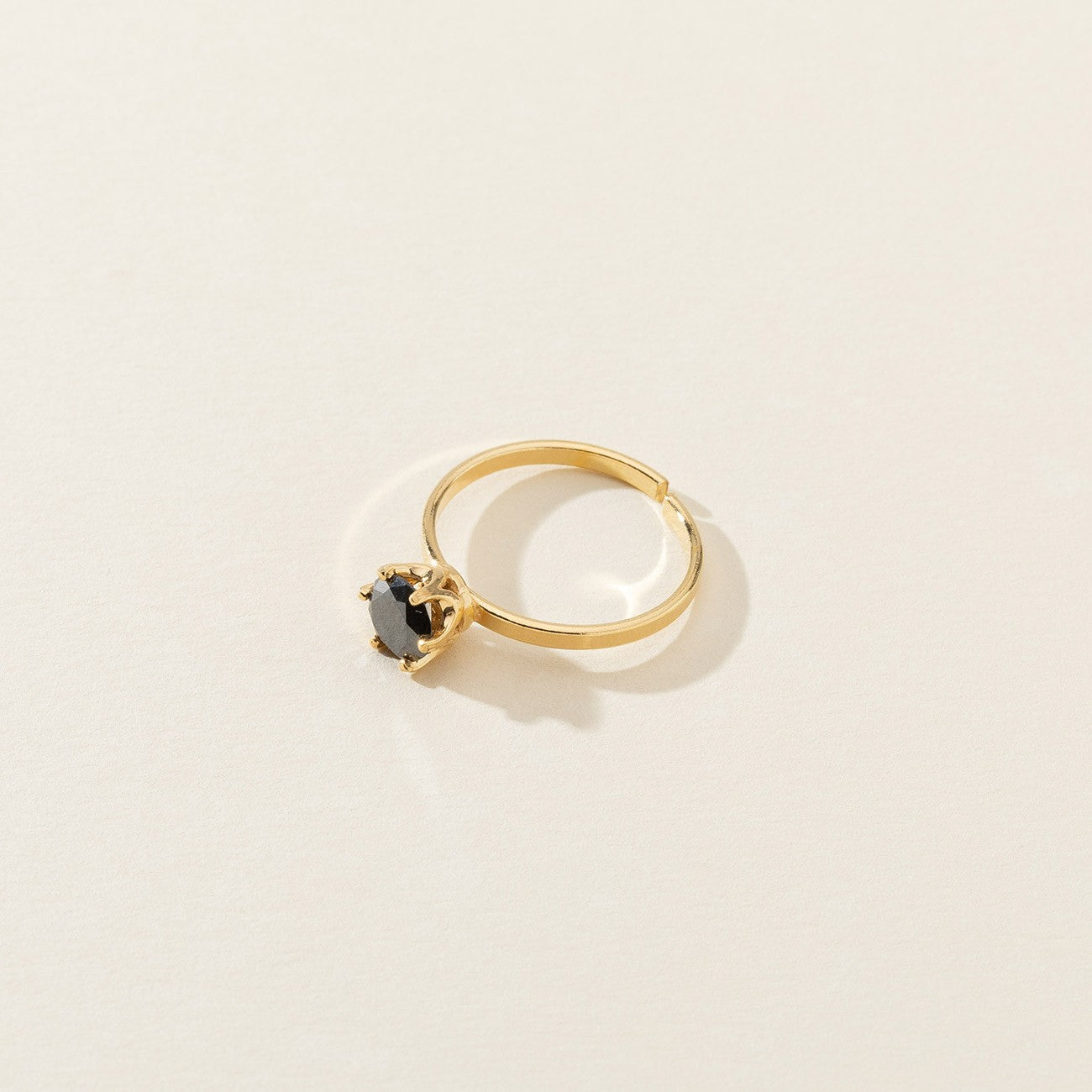 Ring mit 6 mm Diamant, 925er Silber gelbvergoldet