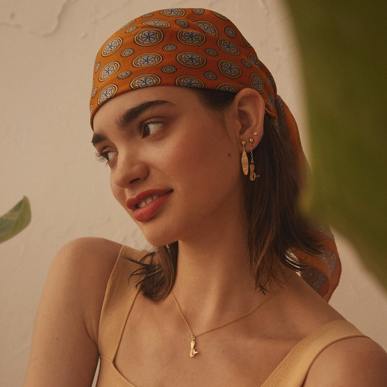 Boucles d'oreilles sirène en argent plaqué or jaune BALI SUN