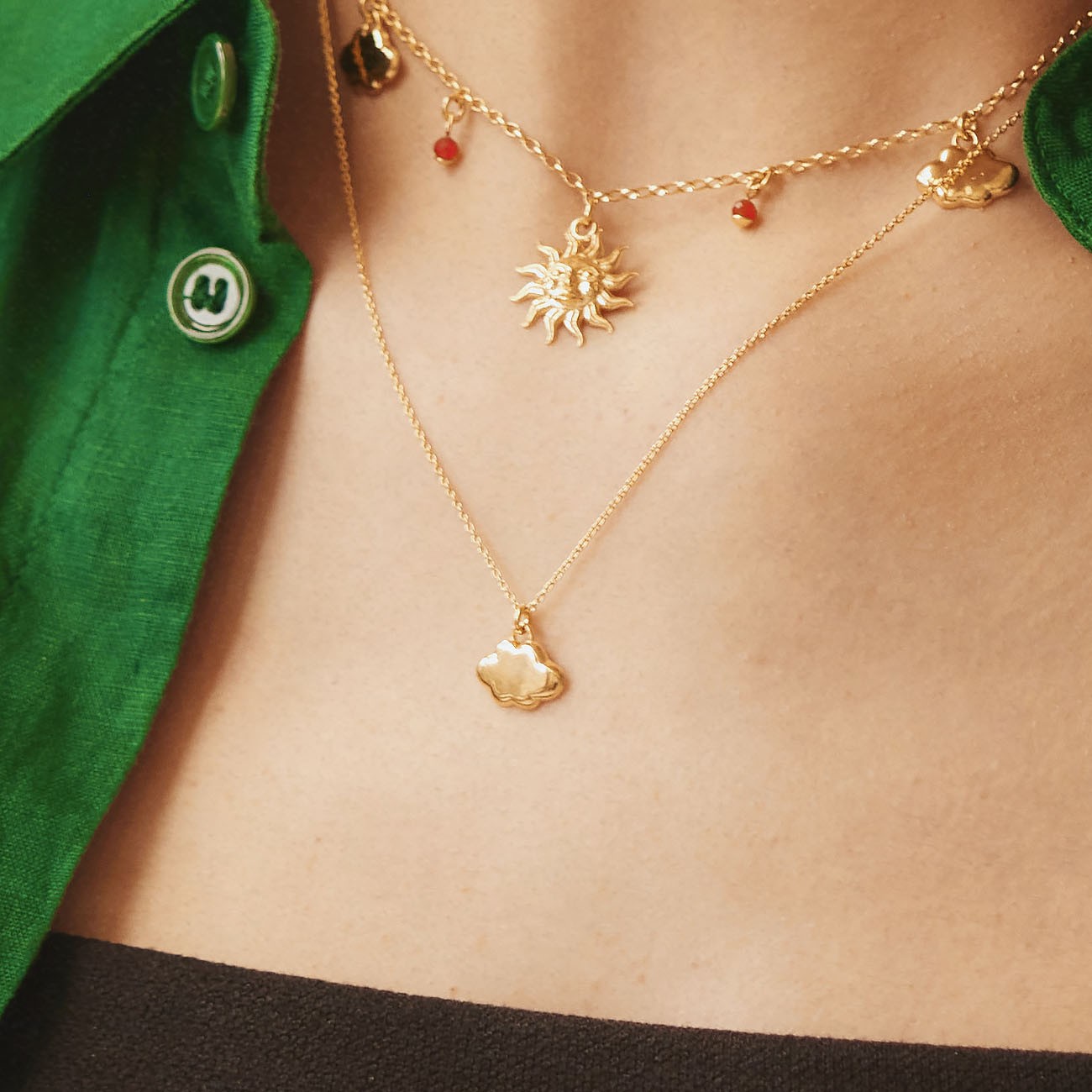 Collier nuage en argent plaqué platine BALI SUN