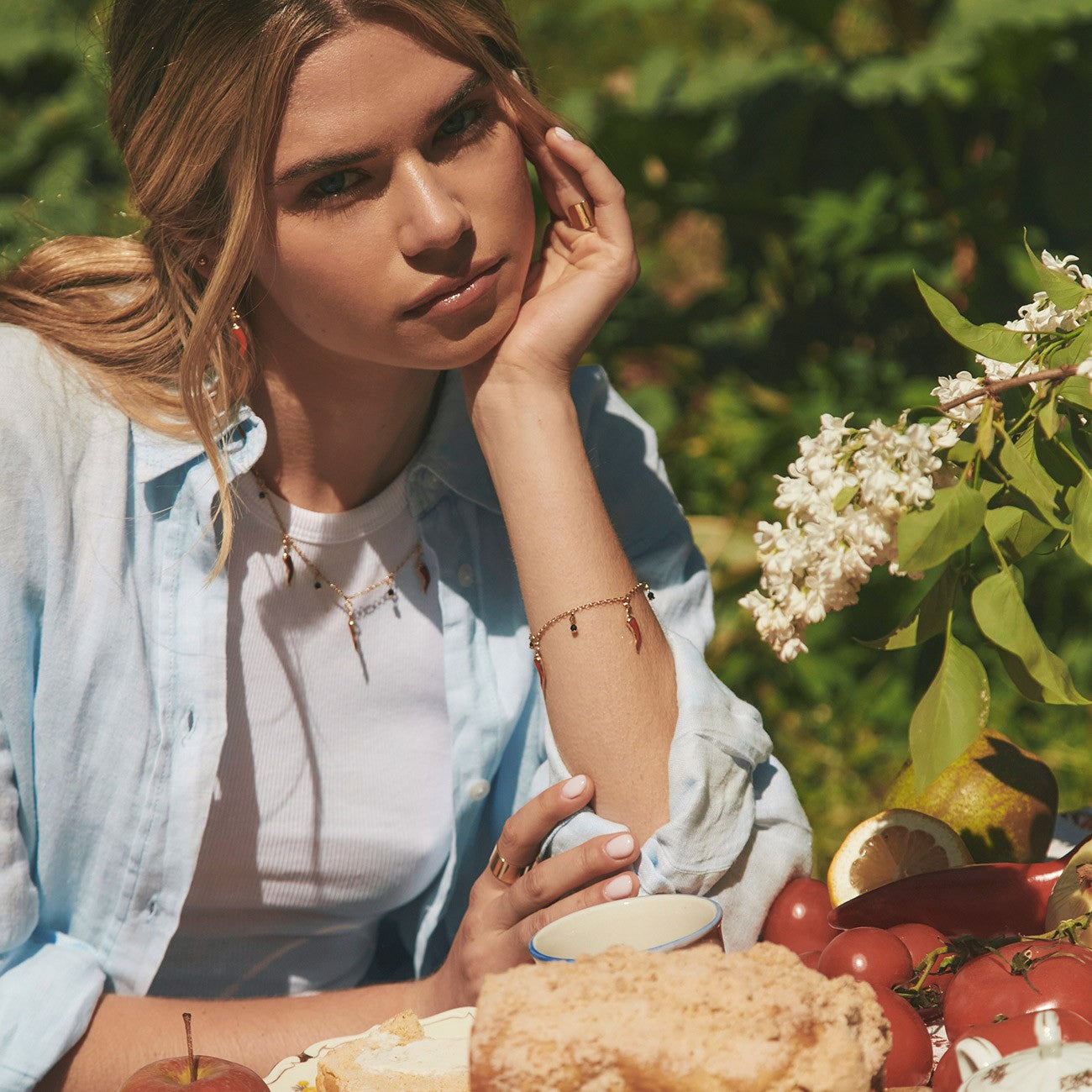 Bracelet piment, argent 925 plaqué platine TRAVEL