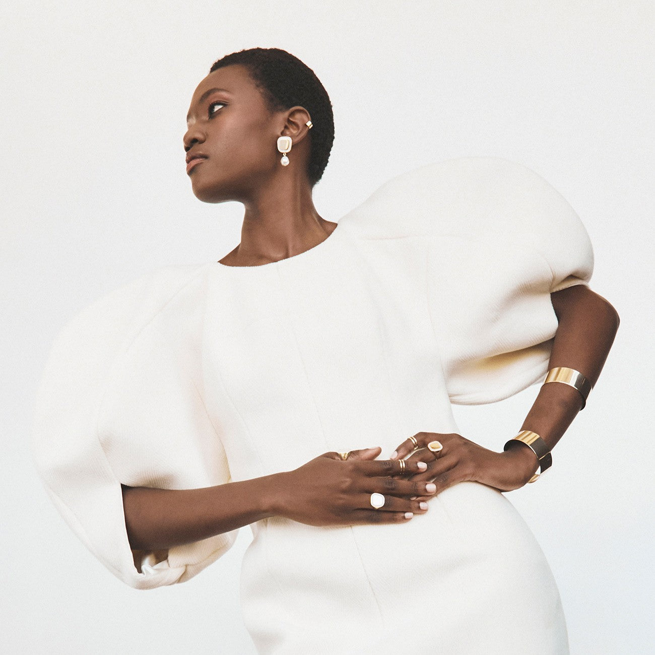 Manchette d'oreille 0,6 cm, argent 925 plaqué platine NEW ROMANTIC