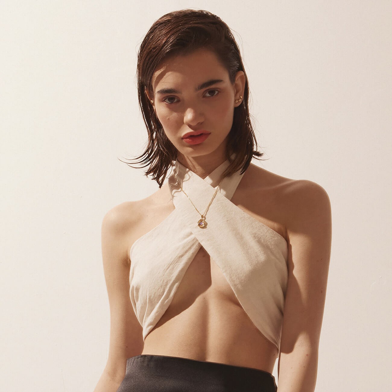 Collier talisman avec une pierre - jade violet, argent sterling 925 plaqué or jaune BALI SUN