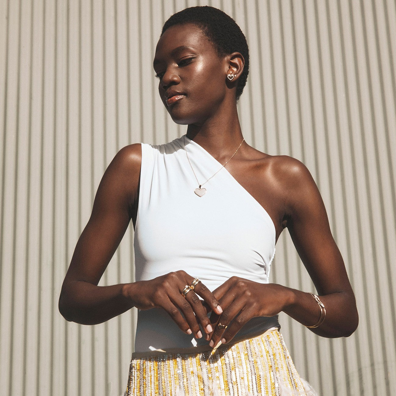 Bague vague avec perle, argent sterling 925, plaqué platine NEW ROMANTIC