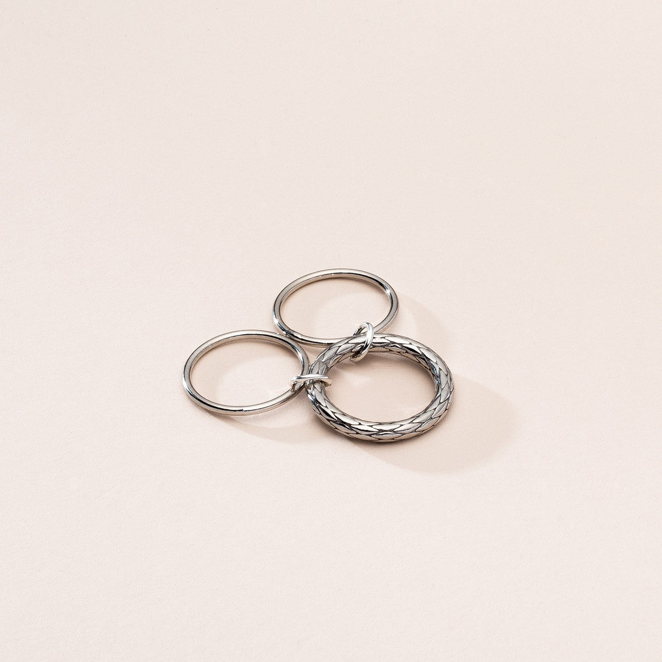 Three ring in one, silver 925, XENIA x GIORRE platinum-plated