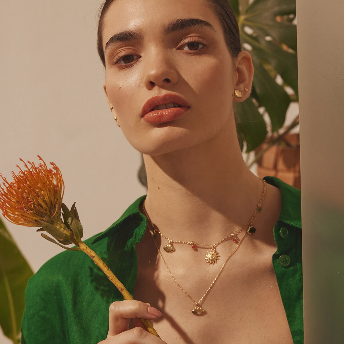 Boucles d'oreilles nuage en argent plaqué platine BALI SUN