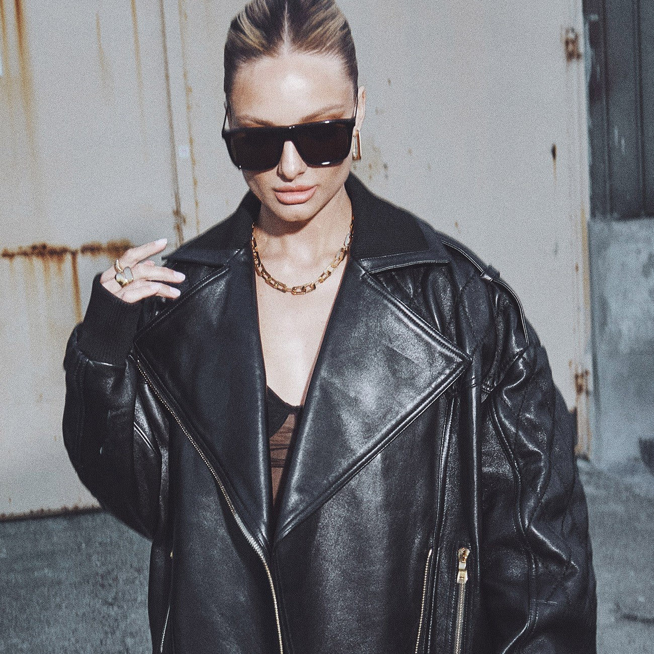 Boucles d'oreilles rectangles géométriques - grandes, argent 925, XENIA x GIORRE plaqué platine