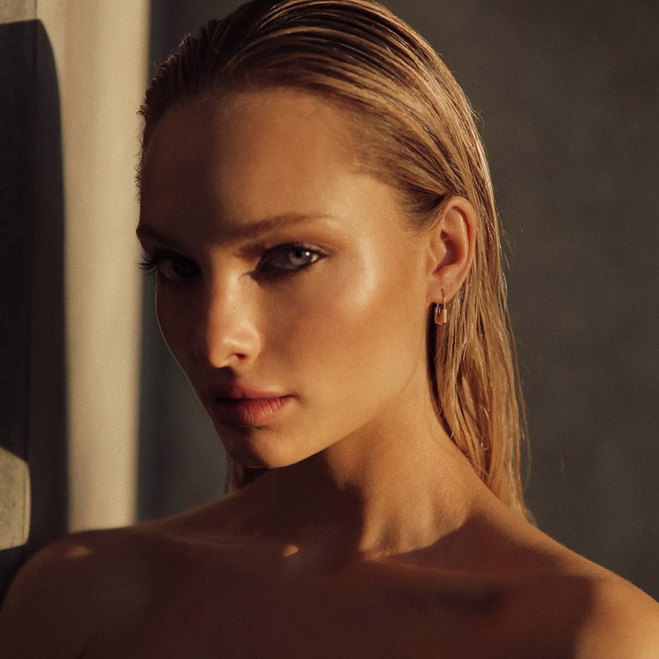 Boucles d'oreilles petit cadenas - XENIA x GIORRE, argent 925 plaqué or jaune