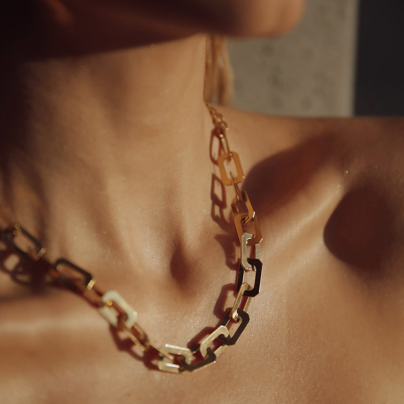 Collier gros maillons, argent 925, XENIA x GIORRE plaqué or jaune