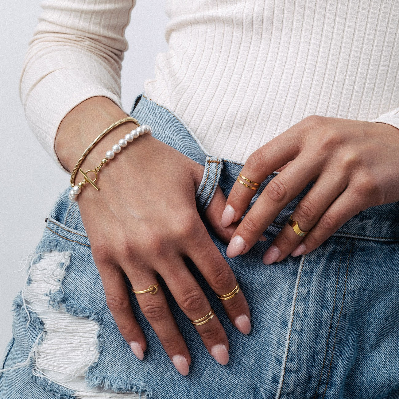 Bague de phalange en forme de cœur, argent 925 plaqué platine