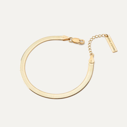 Pulsera plana de plata de ley 925, XENIA x GIORRE bañada en oro amarillo