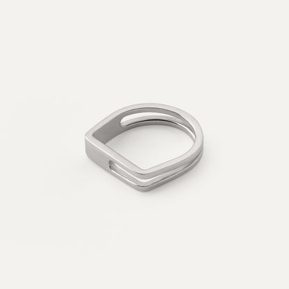 Geometrischer Siegelring platiniert RE:SHAPE