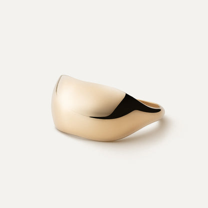 Gladener breiter Ring - XENIA x GIORRE, 925 Silber gelbvergoldet