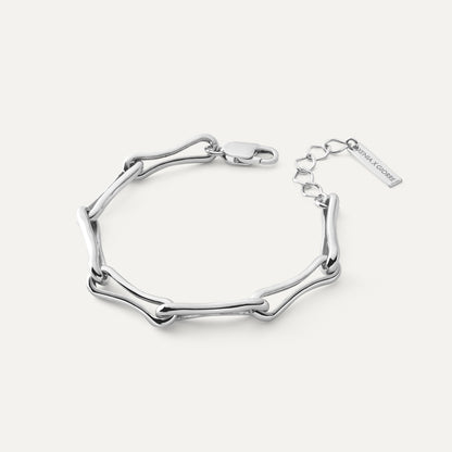 Dicke Gliederarmband - XENIA x GIORRE, 925er Silber platiniert