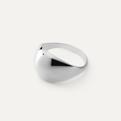 Anillo grueso, plata 925, XENIA x GIORRE, baño de platino.
