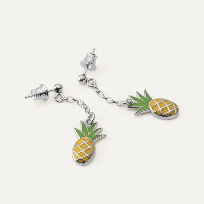 Ananas-Ohrringe, 925er Silber vergoldet mit Platin - GIORRE