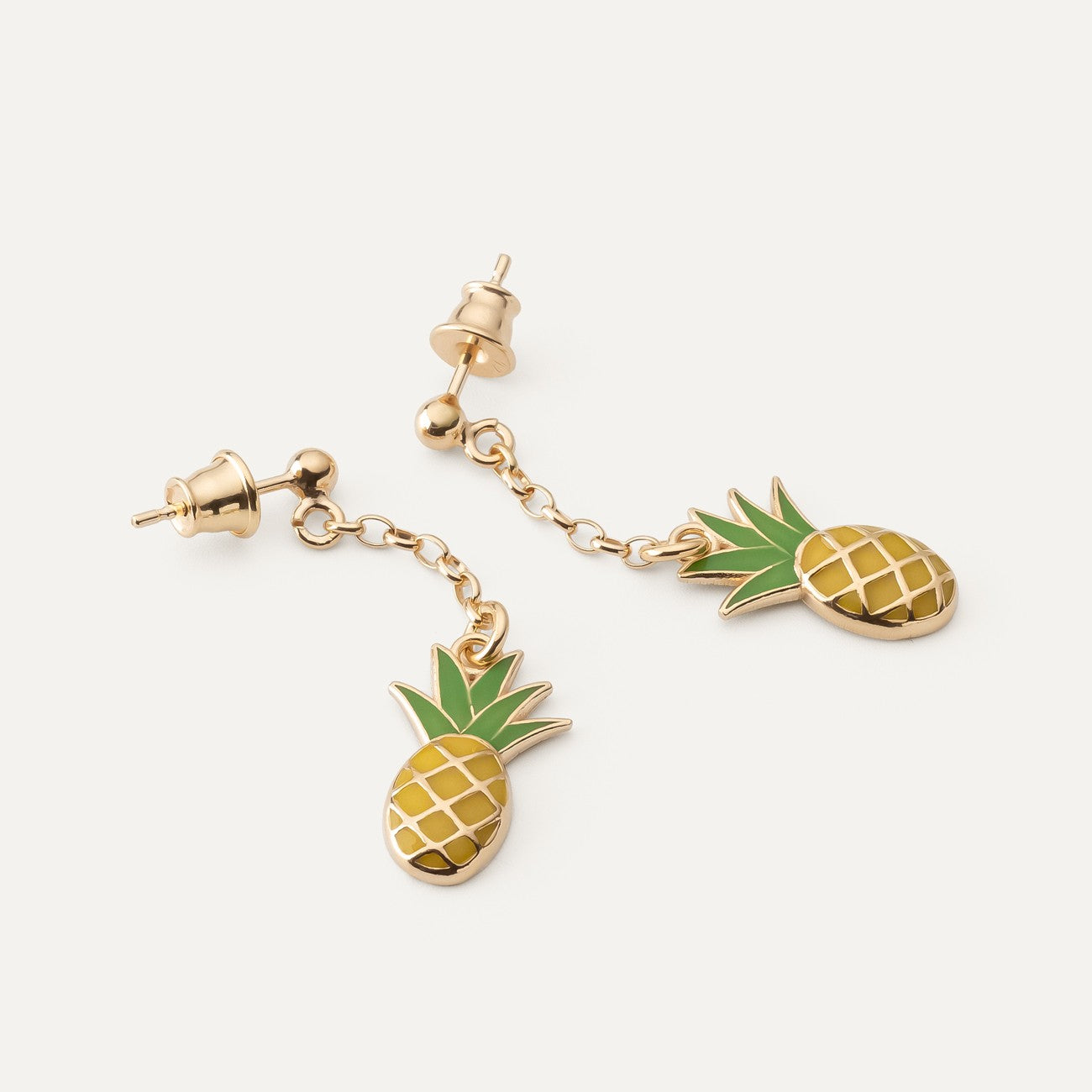 Ananas-Ohrringe, 925er Silber mit Vergoldung - GIORRE