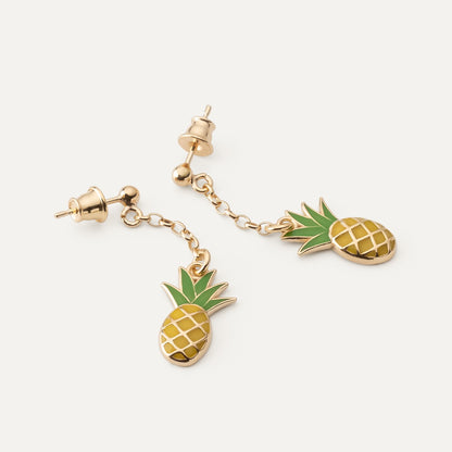 Ananas-Ohrringe, 925er Silber mit Vergoldung - GIORRE